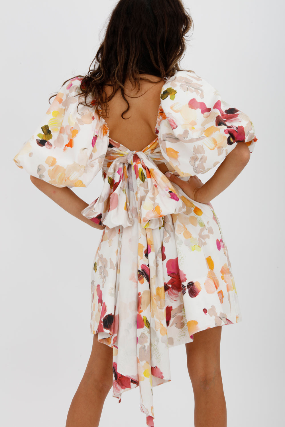AJE Dassia Puff Sleeve Mini Dress Floral Print Size 10 - Miranda's