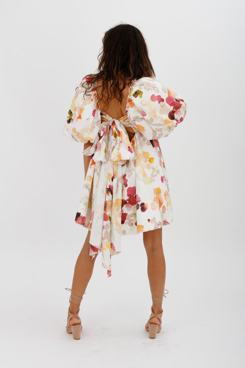 AJE Dassia Puff Sleeve Mini Dress Floral Print Size 10 - Miranda's