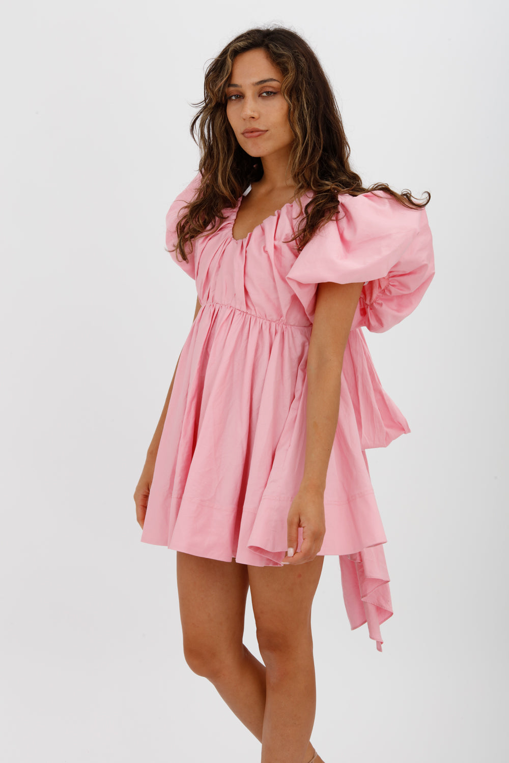 Aje Gretta Bow Back Mini Dress Ballet Pink Size 10 - Miranda's