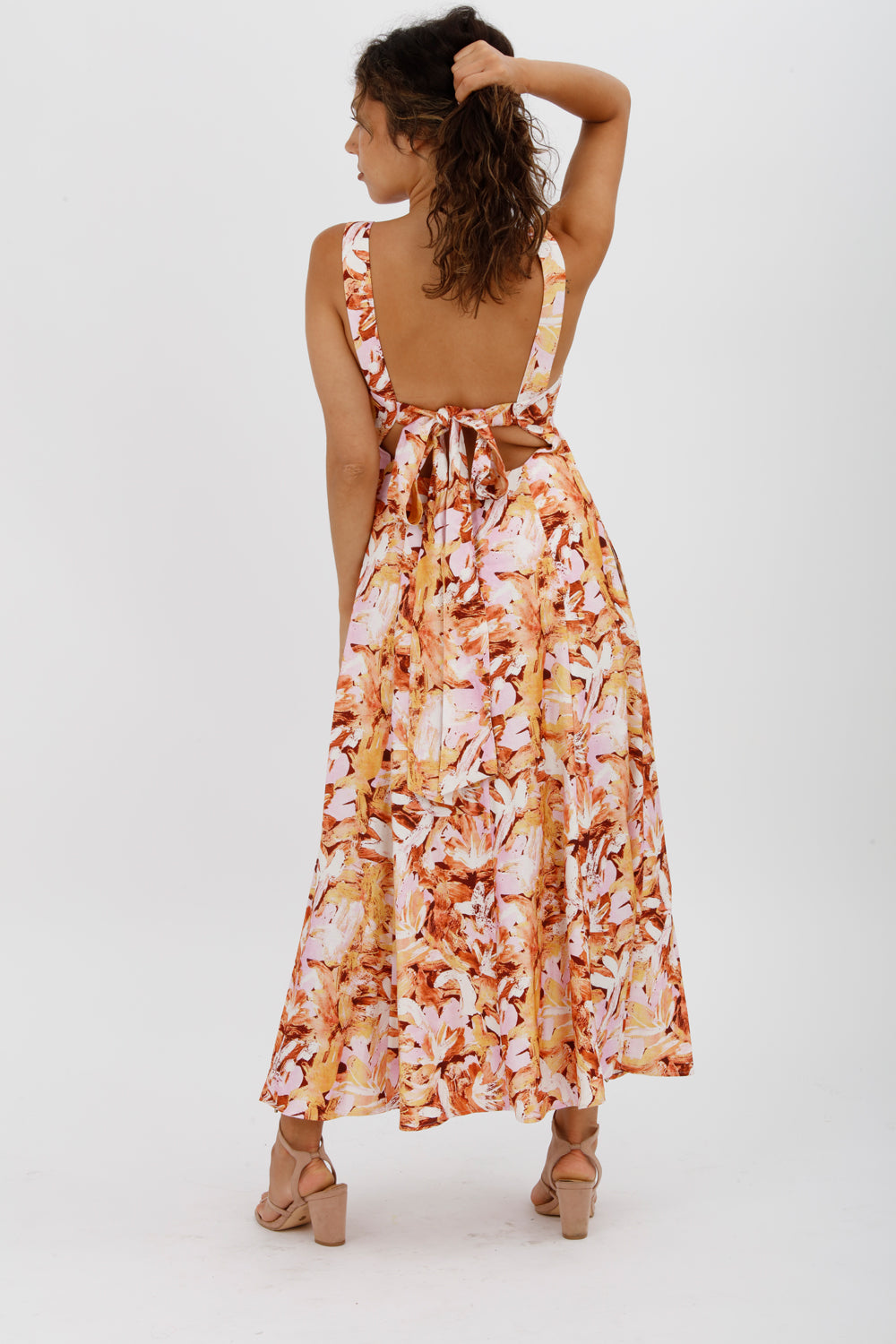 ACLER Withington Dress Midi Blush Print Size 8 - Miranda's