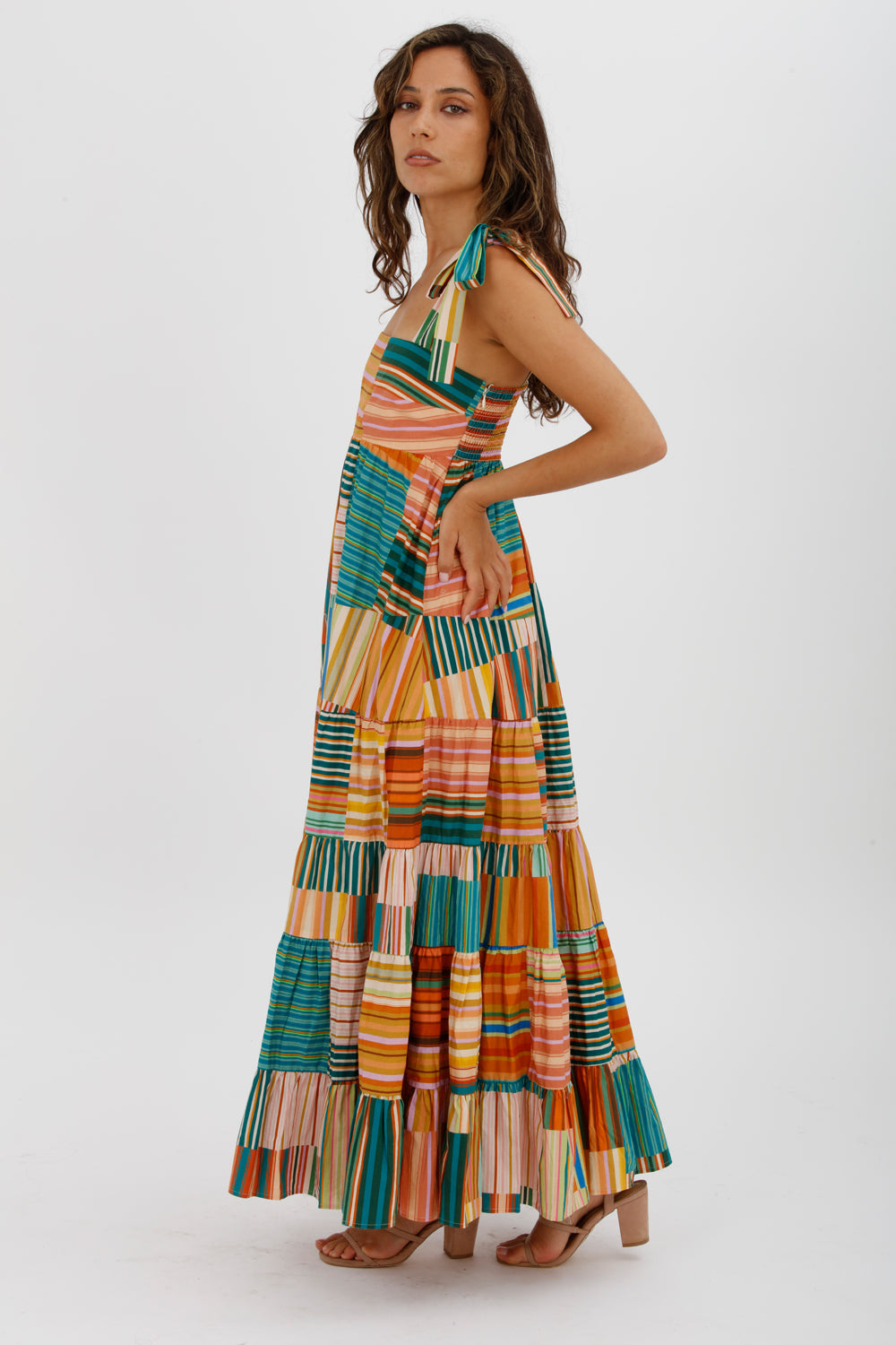 Alemais Sloane Tiered Midi Dress Multi Size 10 - Miranda's