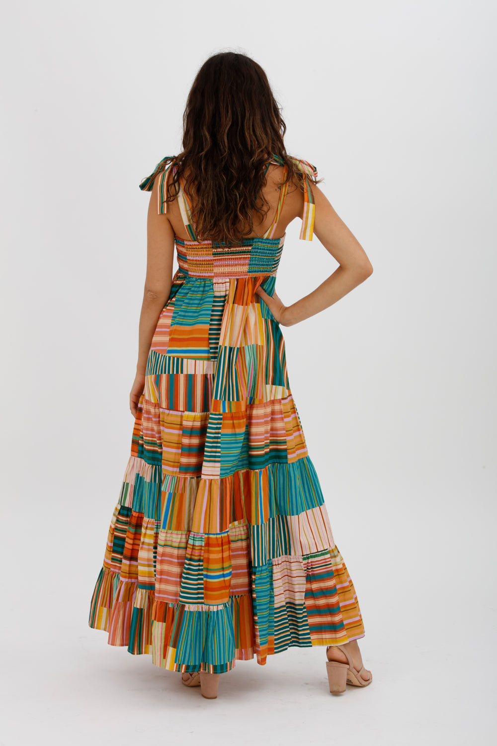 Alemais Sloane Tiered Midi Dress Multi Size 10 - Miranda's