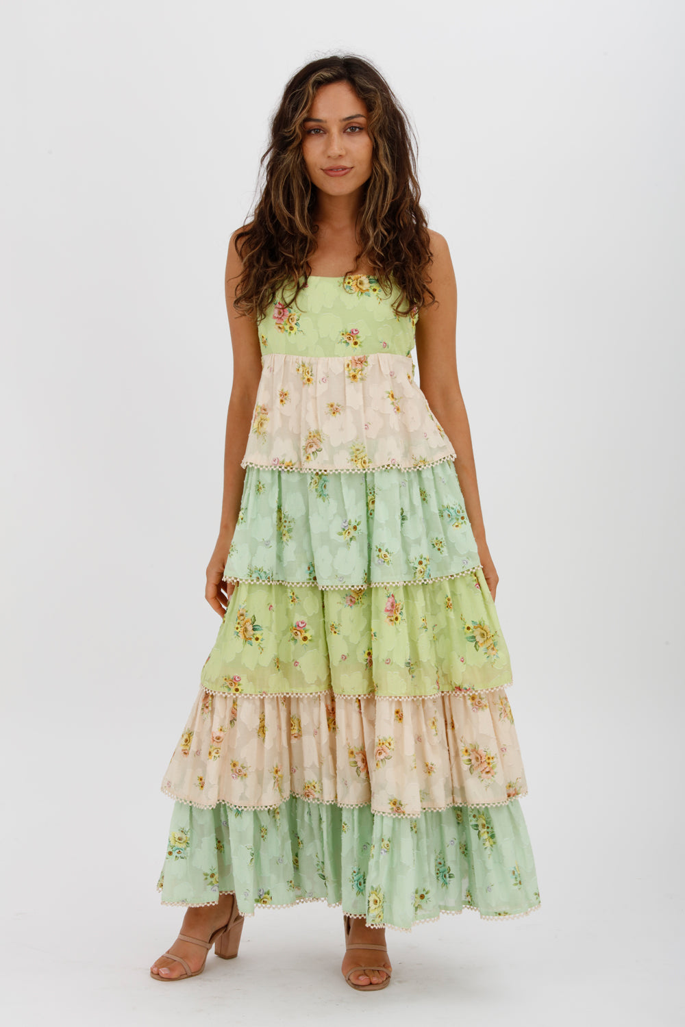 Alemais Clementine Tiered Maxi Dress Multi Floral Size 10 - Miranda's